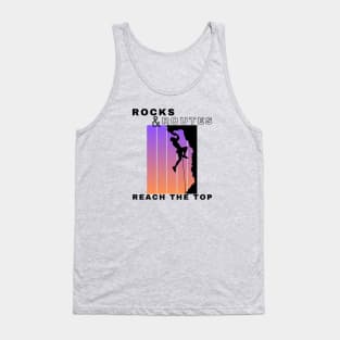 Rocks and Routes - Reach the Top | Climbers | Climbing | Rock climbing | Outdoor sports | Nature lovers | Bouldering Tank Top